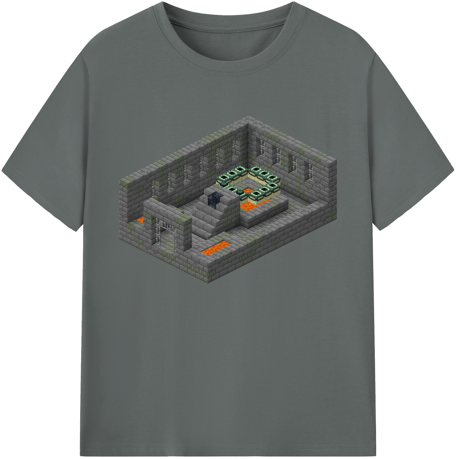 （画像用） マインクラフト ブロックの世界 Minecraft MC Block world 綿100％ メンズ半袖Tシャツ｜肌触りやわらか＆通気性